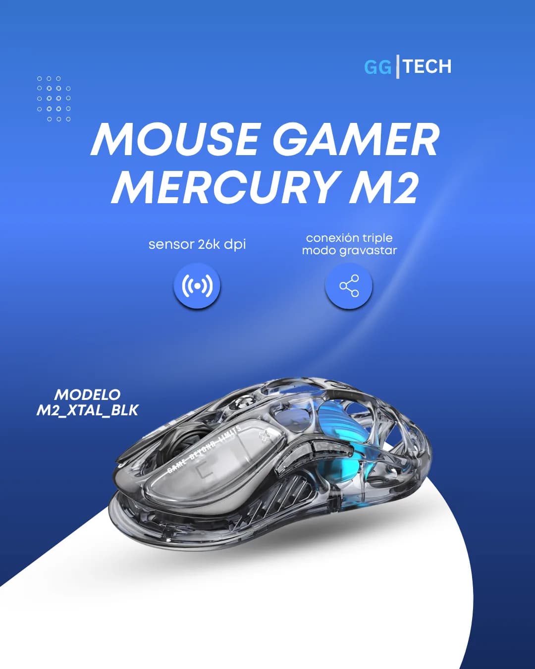 Mouse gamer Mercury M2 Crystal Black