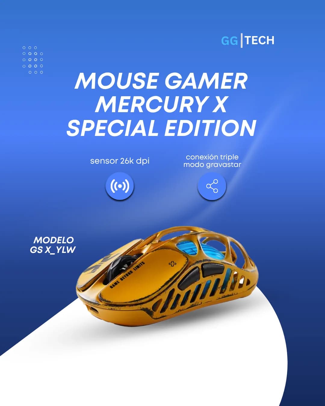 Mouse gamer Mercury X Special Edition Yellow