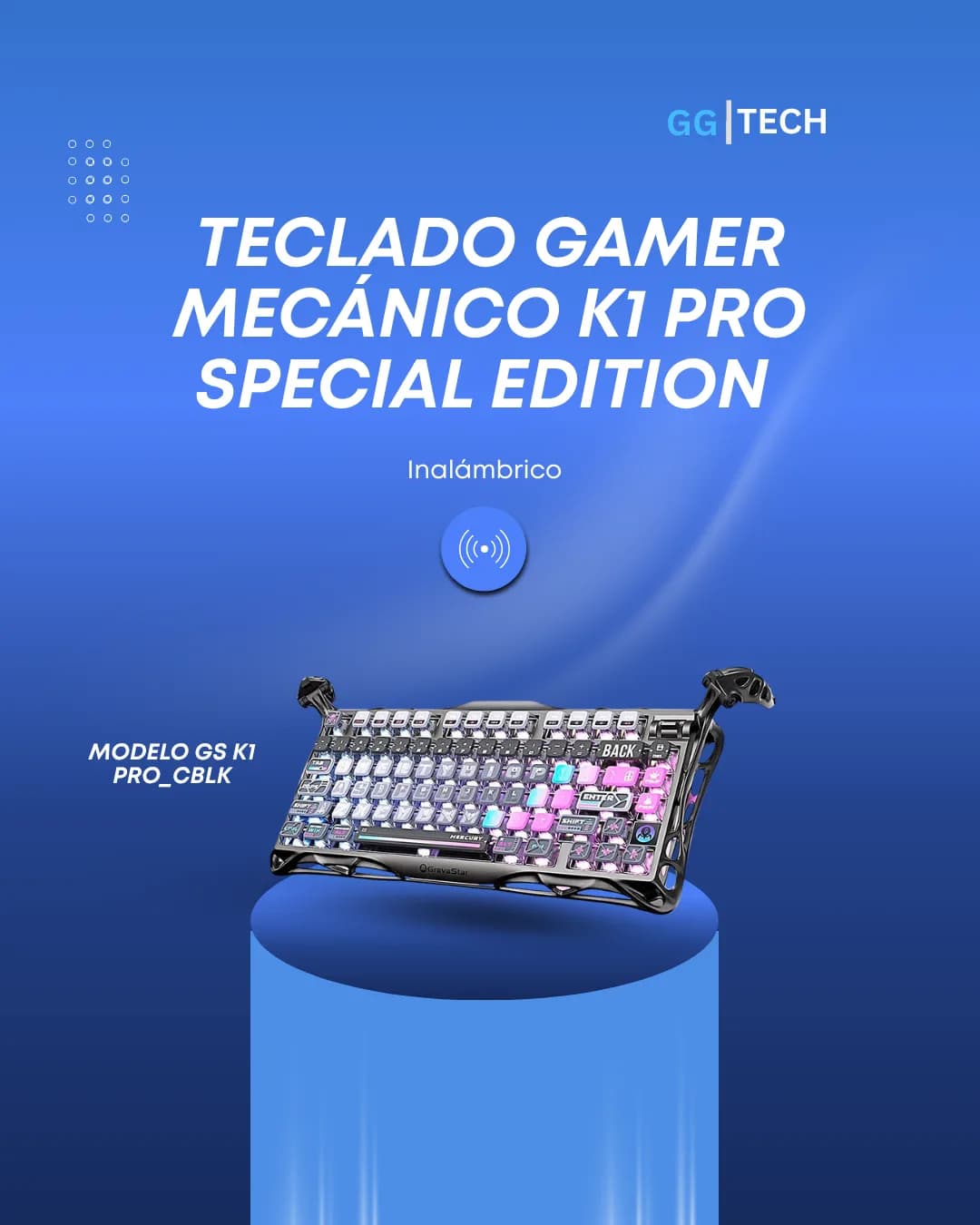 Teclado mecánico K1 Pro Cyber Black