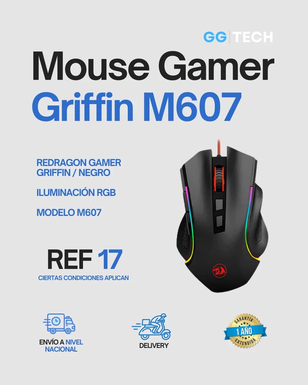Mouse gamer Griffin M607